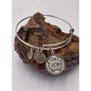 Alex and Ani Silver Tone Blackhawk Charm Bangle Bracelet Designer Jewelry